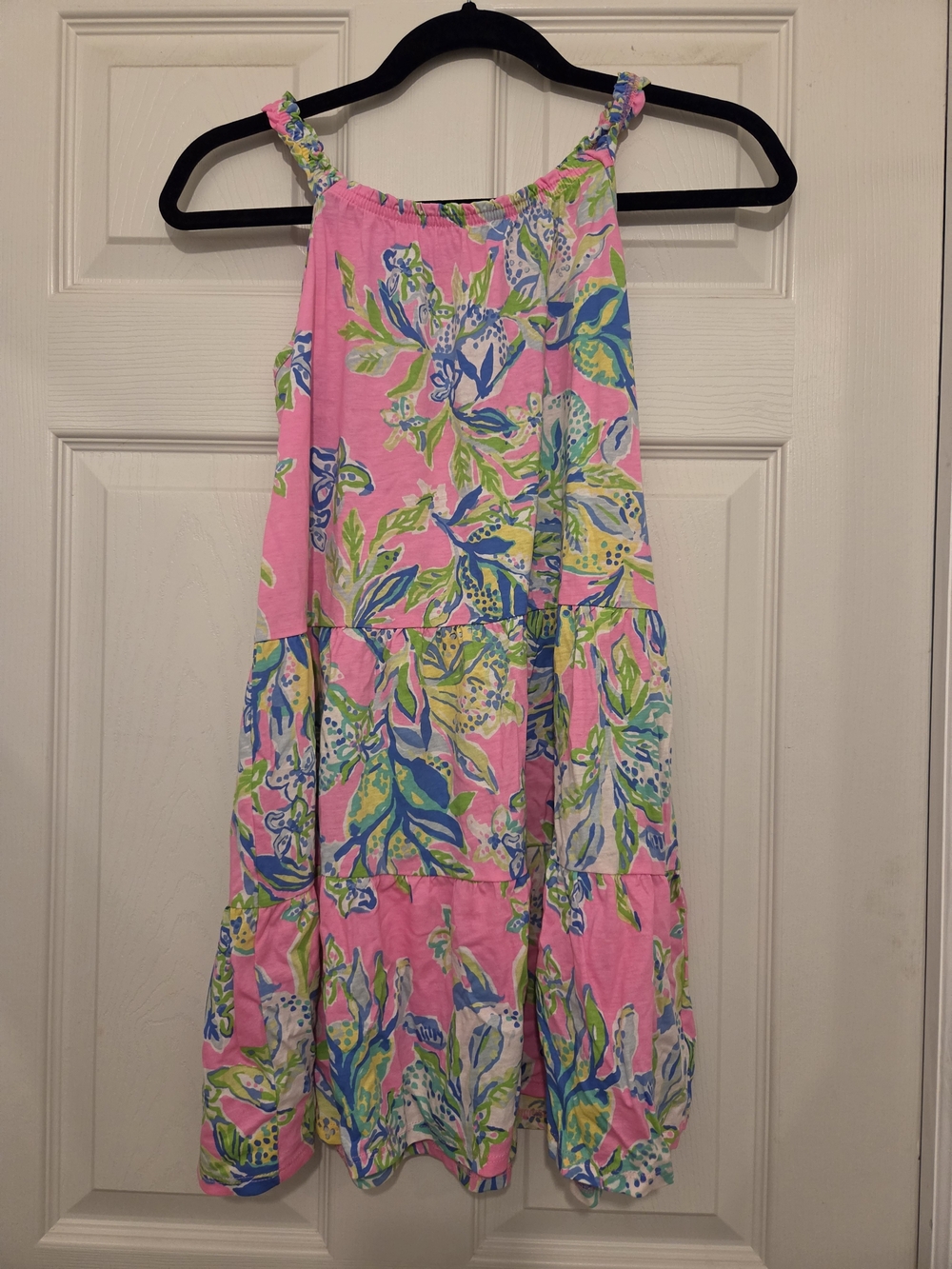 Lily Pulitzer Floral Pink Tiered Girls Dress